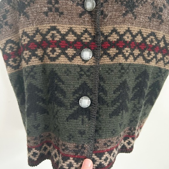 Woolrich Wool Button Up Sleeveless Vest Green Size M - Picture 4 of 6